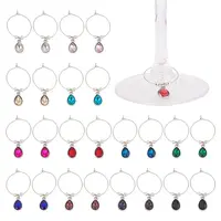 24Pcs 12 Colors Brass Wine Glass Charms