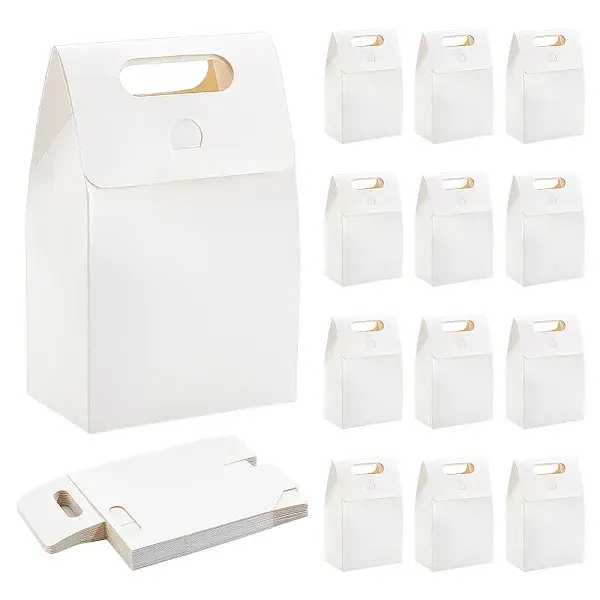 Rectangle Paper Gift Bags with Hole Handle