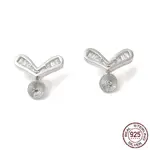 Rhodium Plated 925 Sterling Silver Stud Earring Findings