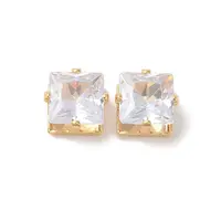 Brass Clear Cubic Zirconia Cabochons