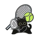 Cat with Tennis Sport Enamel Pins