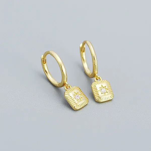 S925 Silver Geometric Star Earrings for Unique Layered Ear Styling