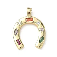 Brass Micro Pave Cubic Zirconia Pendants