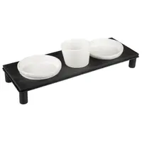 Duvo+ Sada 3 keramických misek v kovovém stojanu -obdélník 200ml/41x14,5cm
