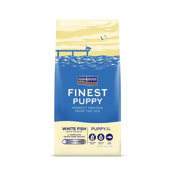 Fish4Dogs Granule velké pro štěňátka Finest bílá ryba s bramborami 6 kg, 2m+