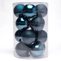 Sada vánočních ozdob MODRÁ 16 ks, pr. 8 cm