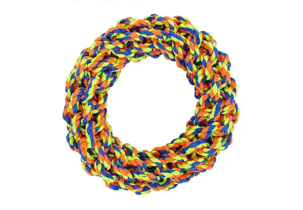 Reedog přetahovadlo kruh žlutý, pletená hračka pro psy, 19 cm