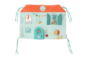 Lilliputiens - textilný panel do postieľky - domček jelenčeka Stelly a dráčika Joea