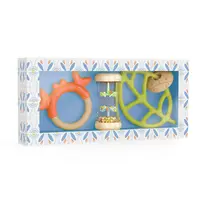 Darčeková súprava pre bábätko - hryzadielka a hrkálka