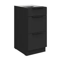 Spodní skříňka Aria 40 D 3S BB - Premium Box Barva korpusu: Černá, Barva dvířek: BL - Black AFM