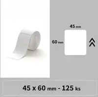 Niimbot 1EA01195501, 45x60mm, 125ks, bílé samolepicí štítky