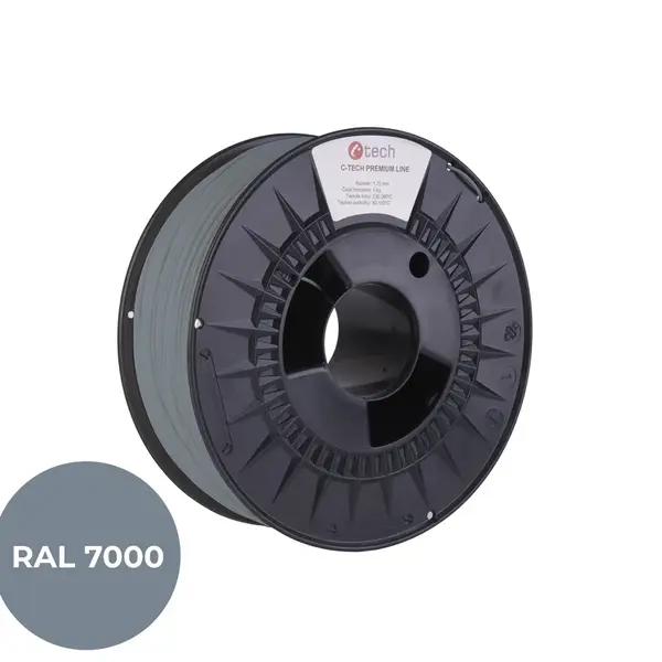 C-Tech 3DF-P-PLA1.75-7000 3D filament, PREMIUM LINE, PLA, RAL7000, 1,75mm, 1000g, Veverčí šedý (Squirrel grey)