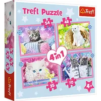 Trefl Puzzle 4v1 - Zábavné kočky