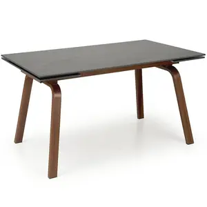 Stůl Lozano 82x140 spiek/ocel – černá mramor/ořech
