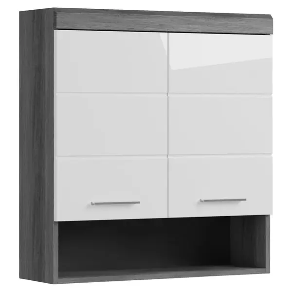 MID.YOU ZÁVĚSNÁ SKŘÍŇKA, vysoce lesklá bílá, antracitová, šedá, 74/79/24 cm