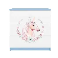 Dětská komoda Babydreams modrá - Kůň