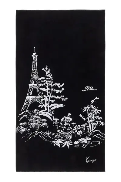 Plážová osuška Kenzo K ESTAMP 90 x 160 cm čierna farba