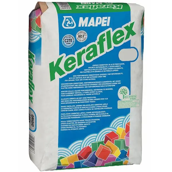 Flexibilní lepidlo na obklady a dlažbu Mapei Keraflex 25 kg šedé