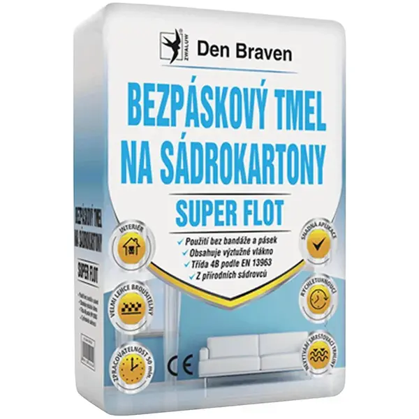 Bezpáskový tmel na sádrokartony Den Braven SUPER FLOT 5 kg