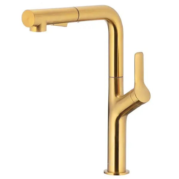 Dřezová baterie Duero Design Gold s vytahovací sprškou