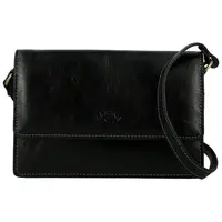 Dámská kožená crossbody kabelka černá - Katana Saire