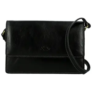 Dámská kožená crossbody kabelka černá - Katana Saire