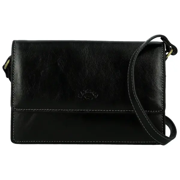 Dámská kožená crossbody kabelka černá - Katana Saire
