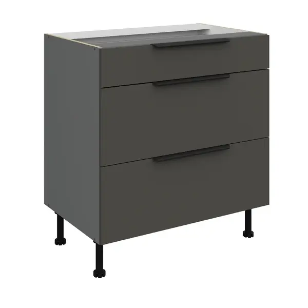 Spodní skříňka Aria ANT 80 D 3S BB - Premium Box Barva korpusu: Antracit, Barva dvířek: GR - Graphite AFM