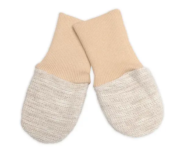 Baby Nellys Pletené  kojenecké rukavičky vel. 56/68 - 1 pár, béžový melírek