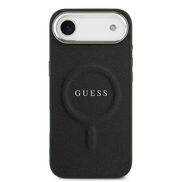 Ochranný kryt Guess PU Saffiano MagSafe pro Apple iPhone Air, černá