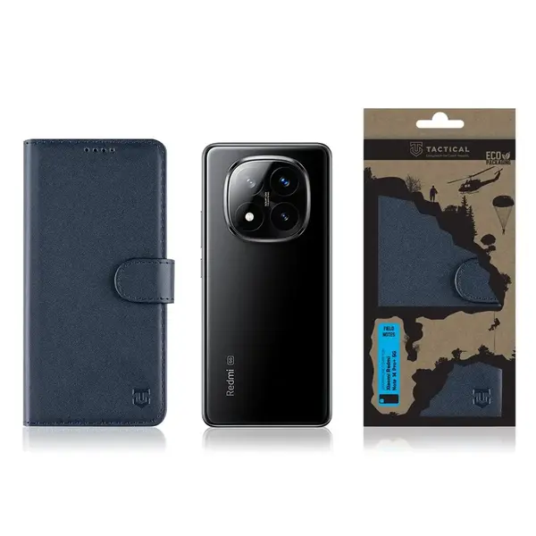 Flipové pouzdro Tactical Field Notes pro Xiaomi Redmi Note 14 Pro+ 5G, modrá