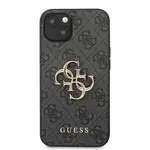 Zadní kryt Guess PU 4G Metal Logo GUHCP13M4GMGGR pro Apple iPhone 13, šedá