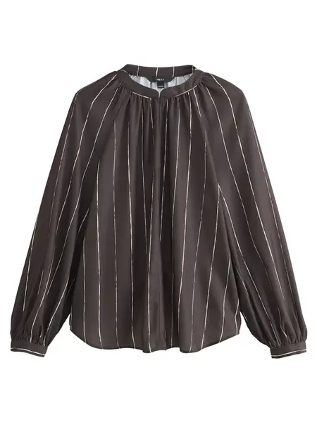 Next Blúzka  tmavohnedá / biela