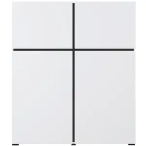 Komoda Wysoka Cross 4d biely/Čierna