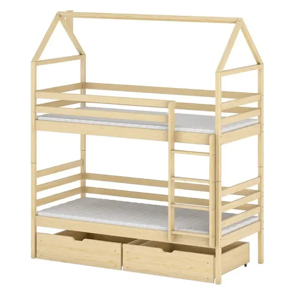 Posteľ Domček Alex 90x200 borovica