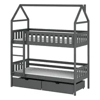 Posteľ Domček Gaja 80x160 grafit