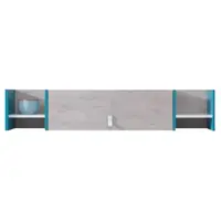 Polička Planet 125 cm Bílý/Dub/Tyrkysový