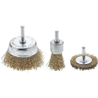 Kefa oceľová, okružná a hrnčeková, 25,0-75,0 mm, vlnitý drôt, súprava 3 ks, Drel