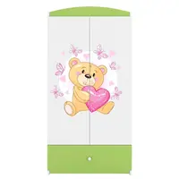 Skříň Babydreams zelená - Medvídek s motýlky