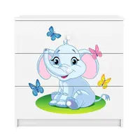 Dětská komoda Babydreams bílá - Slon