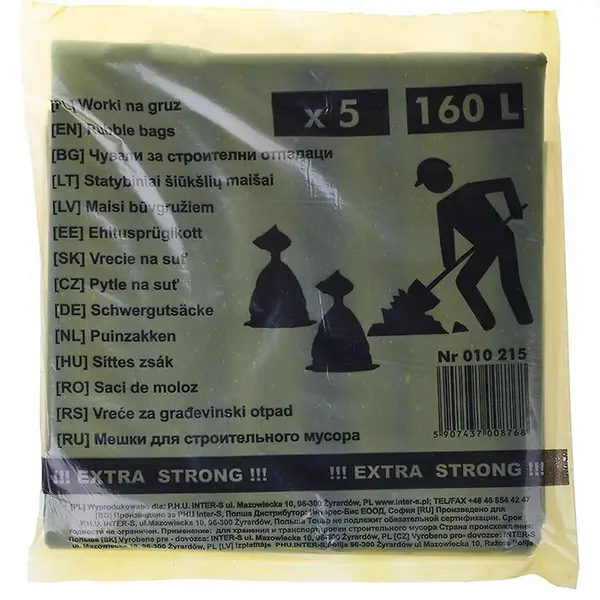 Vrecia na odpad a suť 160 l 700x1350  5 ks