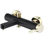 Vanová baterie se sprchovým setem Rea Polo černá/zlatá