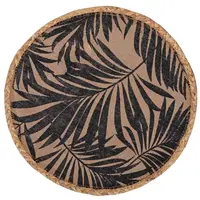 Prostírání kulaté černé listy z juty