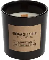 Vonná sviečka v skle s dreveným knôtom cédrovo-vanilkový SN100-095