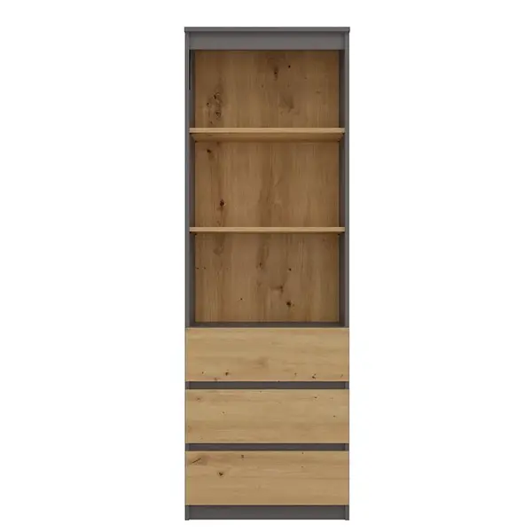 Regál kancelářská 3 zásuvky 3 police Olimp antracit/artisan