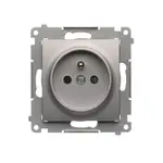DGZ1Z/43 Zásuvka jednoduchá s uzmenením strieborná mat