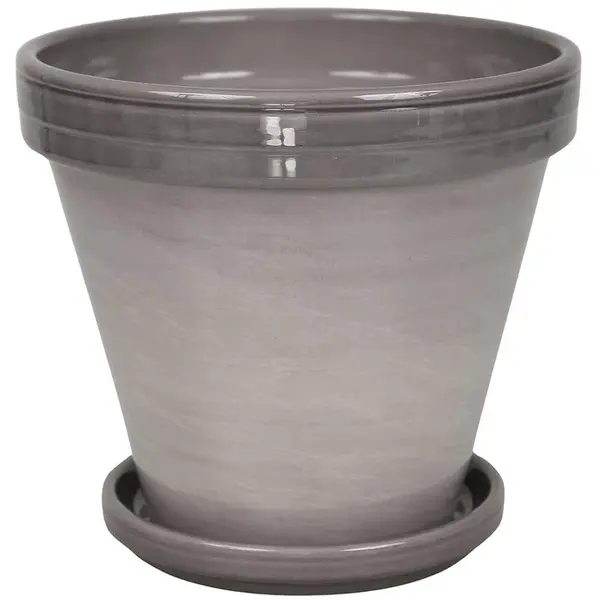 Kvetináč BLT sivá lazúra 14 cm + podmiska 13 cm