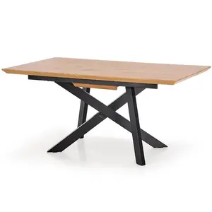 Rozkladací stôl Capital 160/200x90cm Mdf/Oceľ – Dub Zlatá/Čierna
