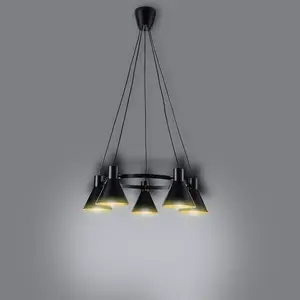 Závesné svietidlo More 5x40W E27 čierne matné