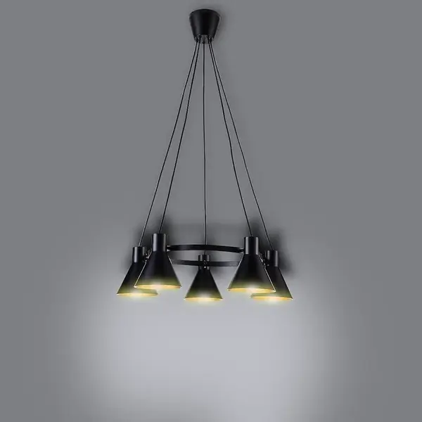 Závesné svietidlo More 5x40W E27 čierne matné